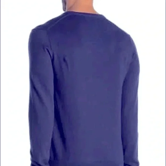 Wallin & Brothers Blue Classic Crew Neck Cashmere Cotton Sweater XL - Picture 2 of 6